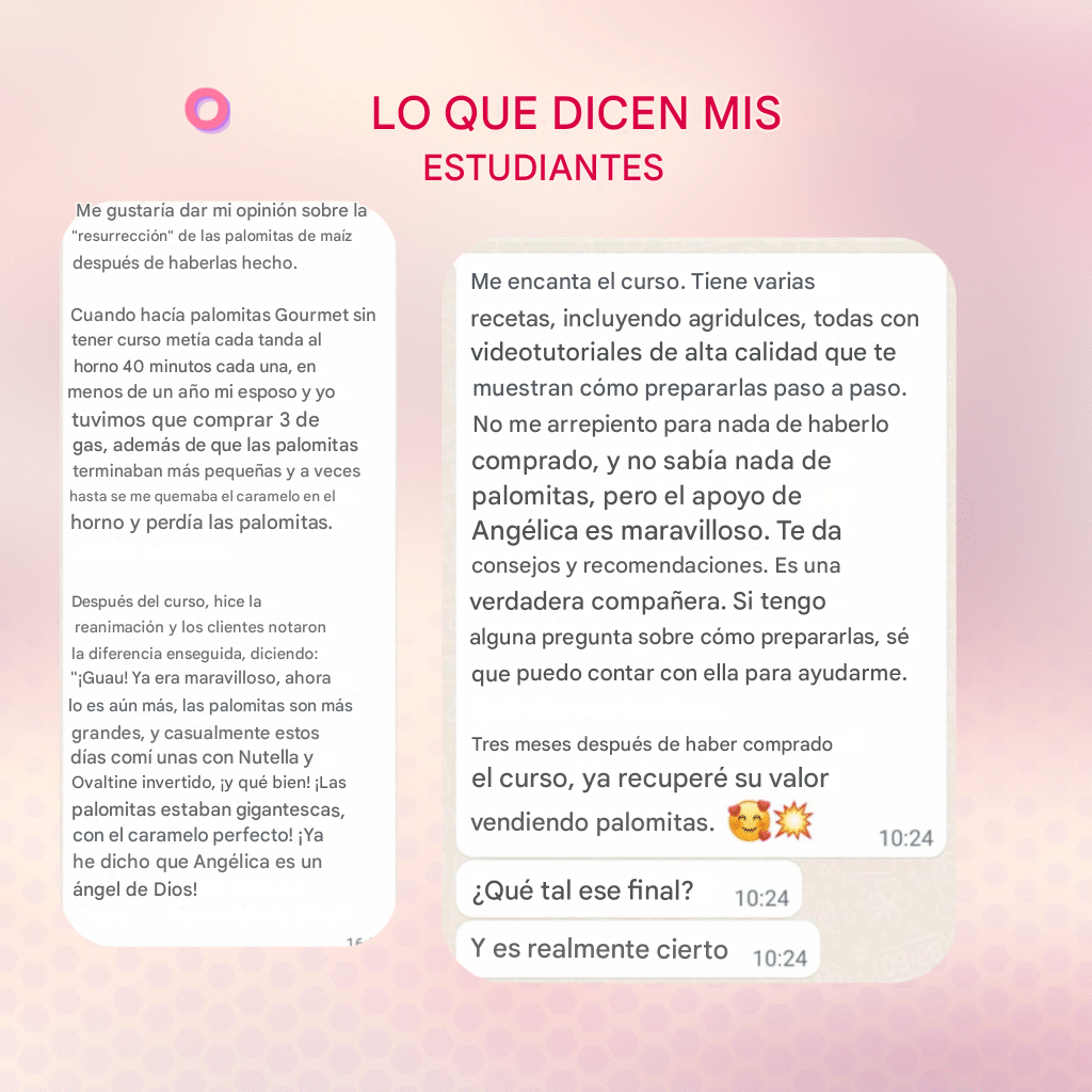 Testimonios de alumnas que ya venden palomitas gourmet