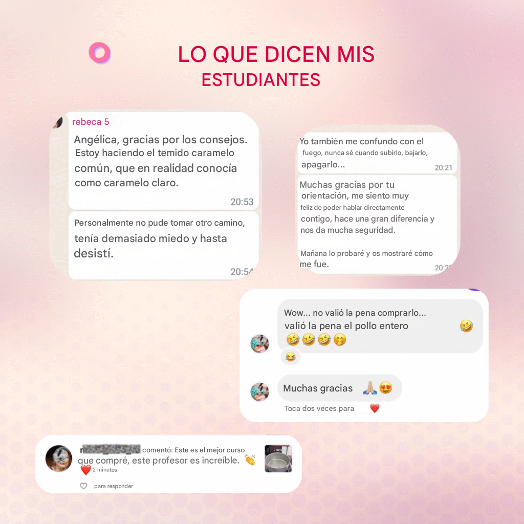 Comentarios de alumnas del curso de palomitas gourmet